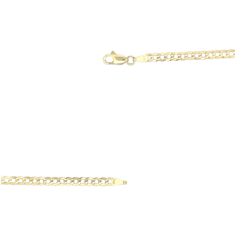 Model wearing 14k gold Cuban chain with a casual outfit for a stylish look