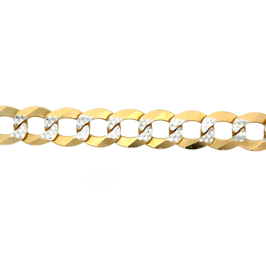 Men’s two-tone gold chain in Cuban link style