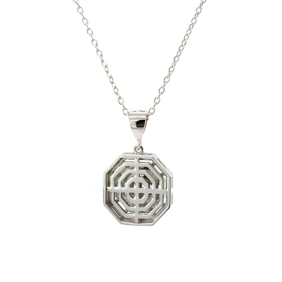 Elegant 14k gold diamond necklace displayed on white background