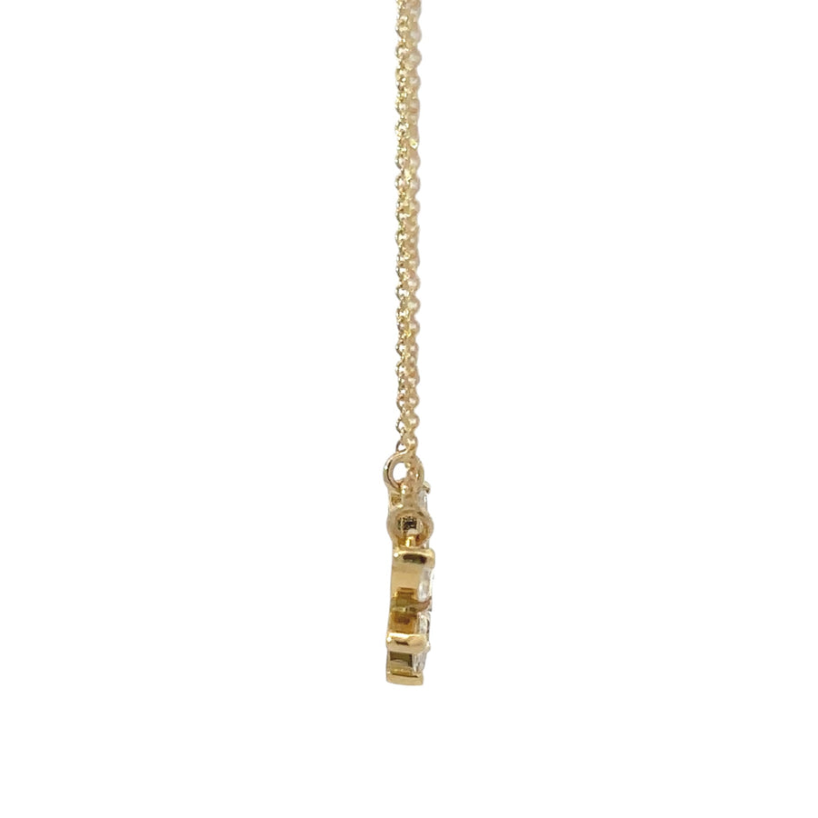 Elegant 14k gold diamond necklace displayed on white background
