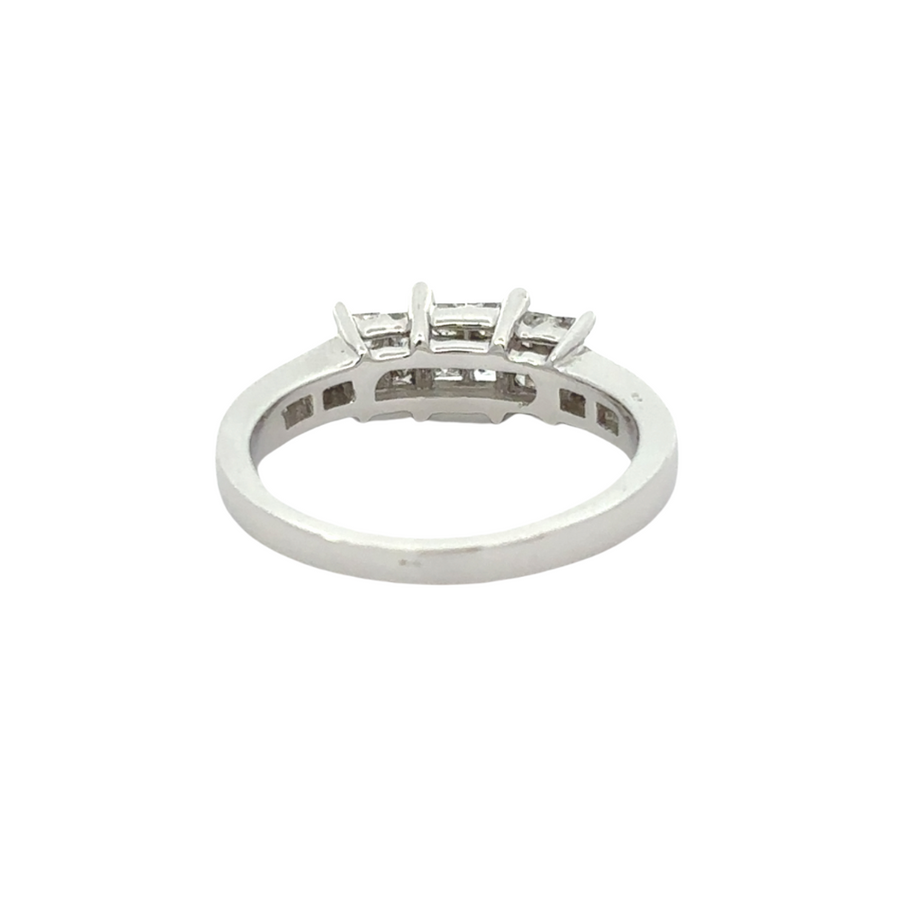 14k gold diamond ring paired with matching gold earrings
