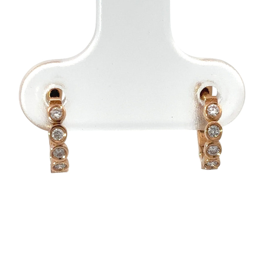 Delicate diamond earrings in 14k gold for baby and women