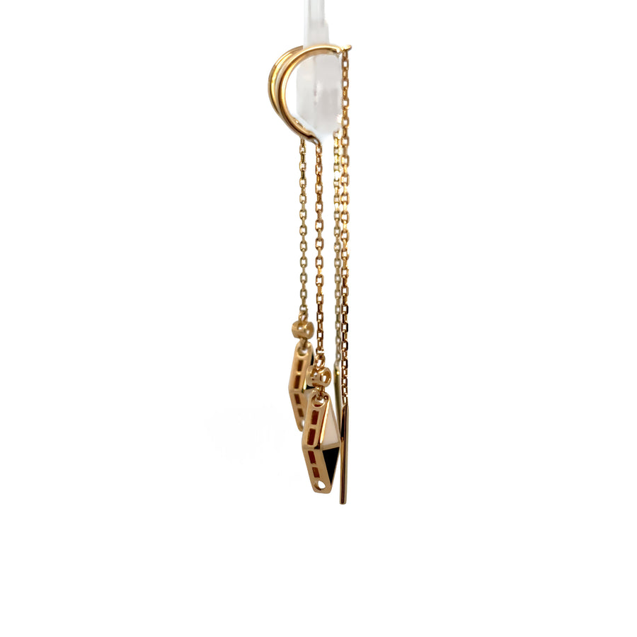 Women’s drop chain earrings crafted from polished 14k gold