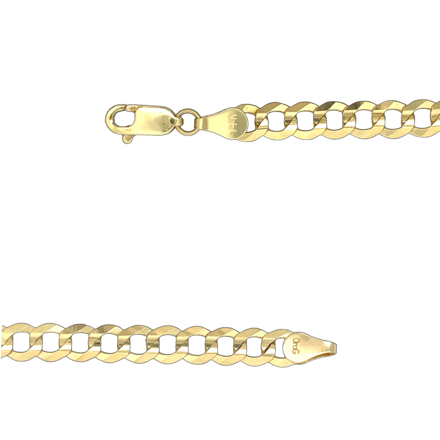 Shiny 14k gold bracelet with strong Cuban design