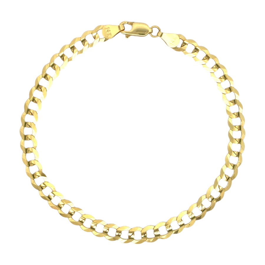 ESL Cuban link bracelet in 14k gold displayed on wrist