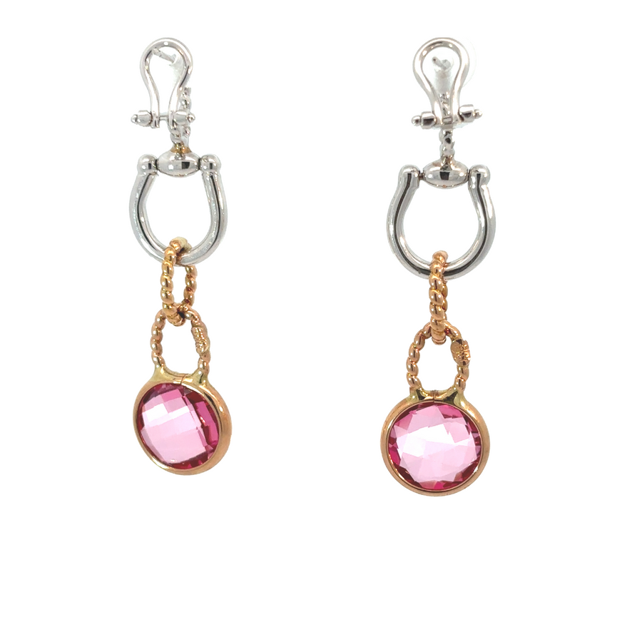 Women's 14k gold earrings with modern Maria Pink finish