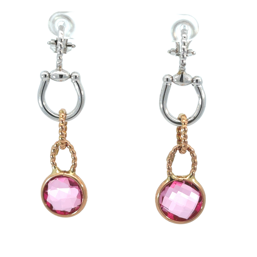 14k gold earrings with Maria Pink two-tone design