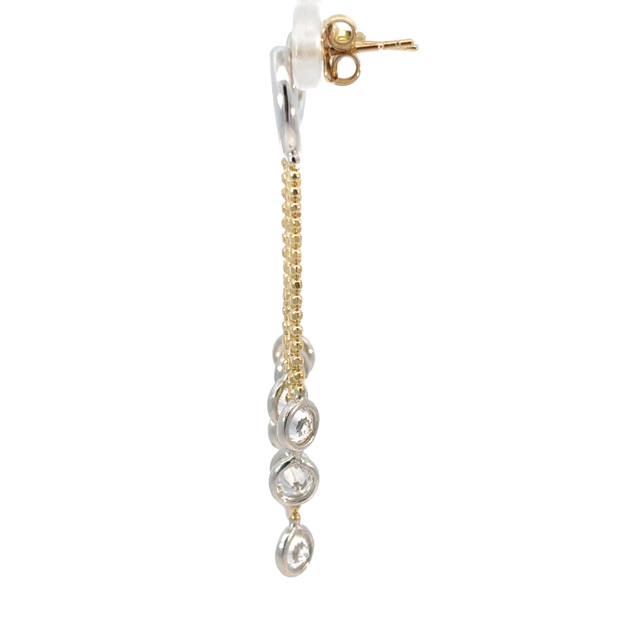 Elegant women’s earrings featuring two-tone gold and Swarovski crystals