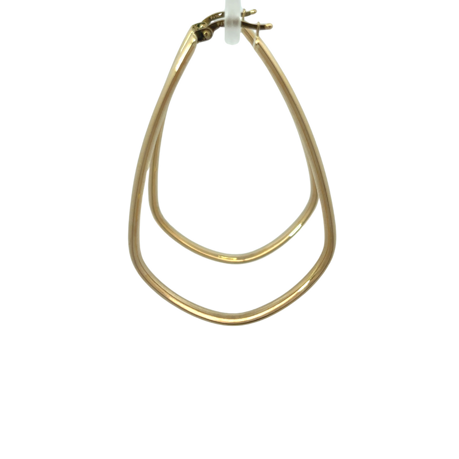 Classic 14k gold earrings displayed on white background