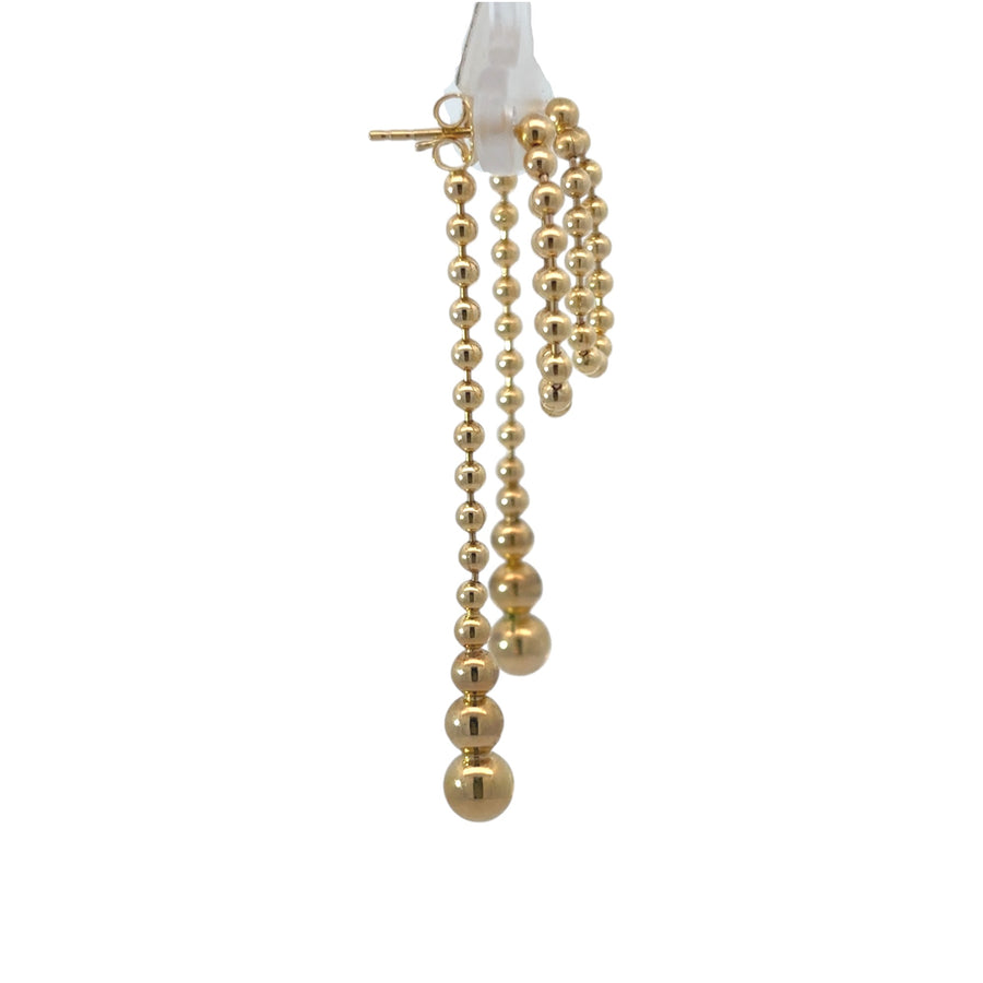Close-up of elegant 14k gold earrings for women