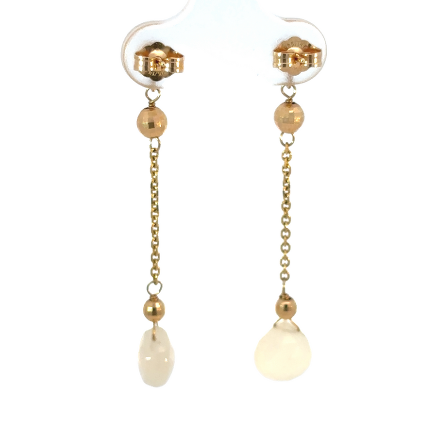 Matching quartz earrings in 14k gold