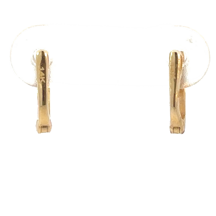 Timeless 14k gold earrings with 0.08 CT diamond, perfect for daily wear