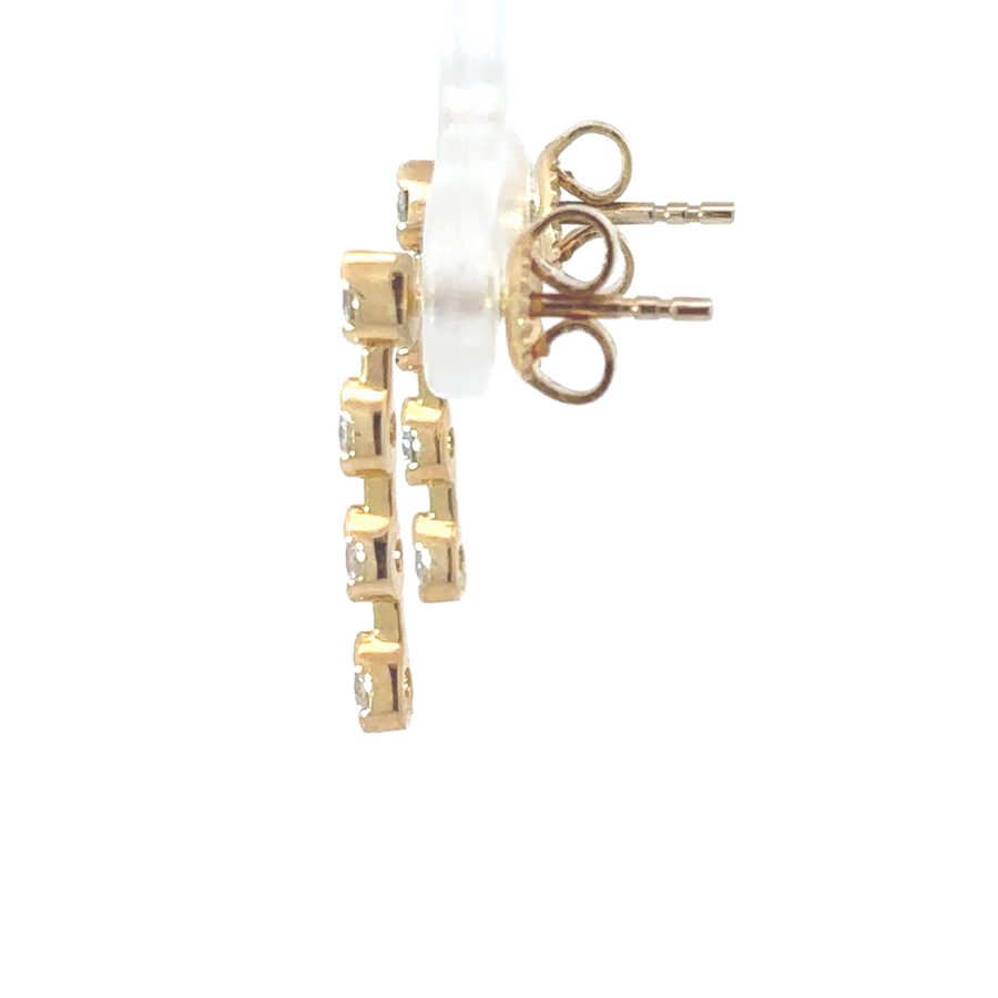 Elegant gold earrings for women with diamond accents