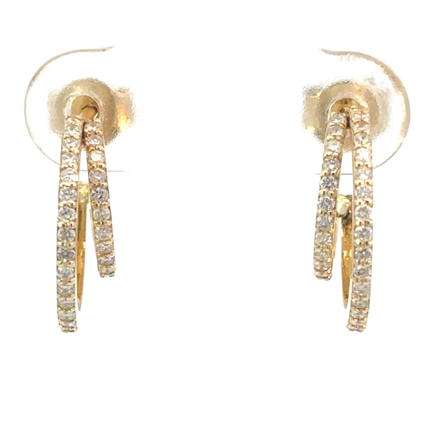 14k Gold Earrings with 0.49 CT Diamond – Elegant and Timeless