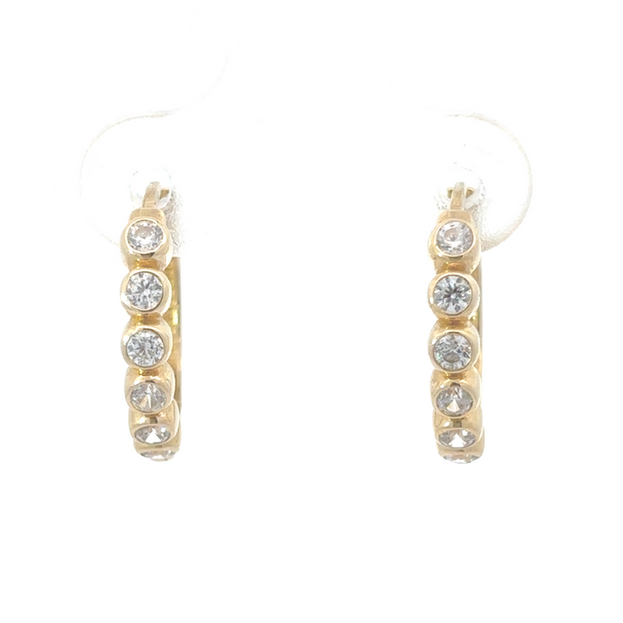 Elegant 14k gold earrings with CZ stones, designed for women