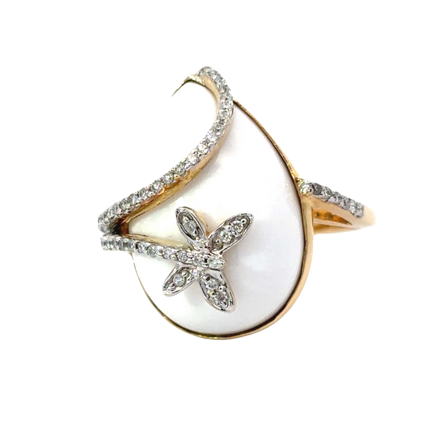 14k gold earrings with diamond accents close-up