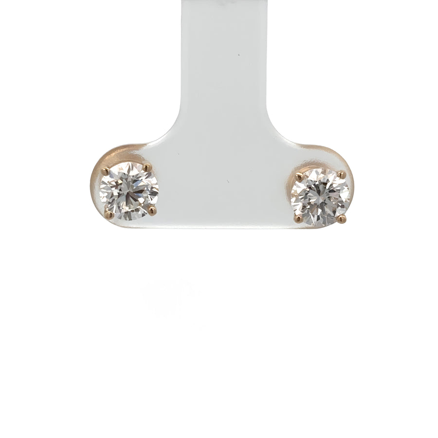 Minimalist gold earrings with ethical lab-grown stones