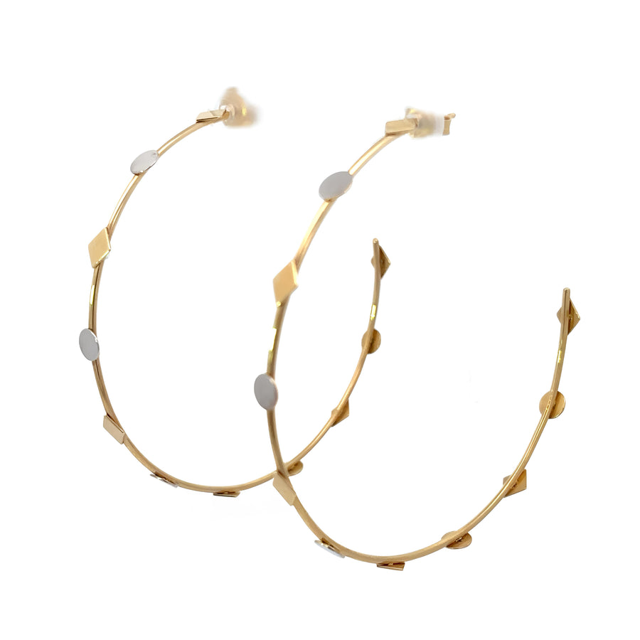 Side view of 14k gold elegant earrings for women
