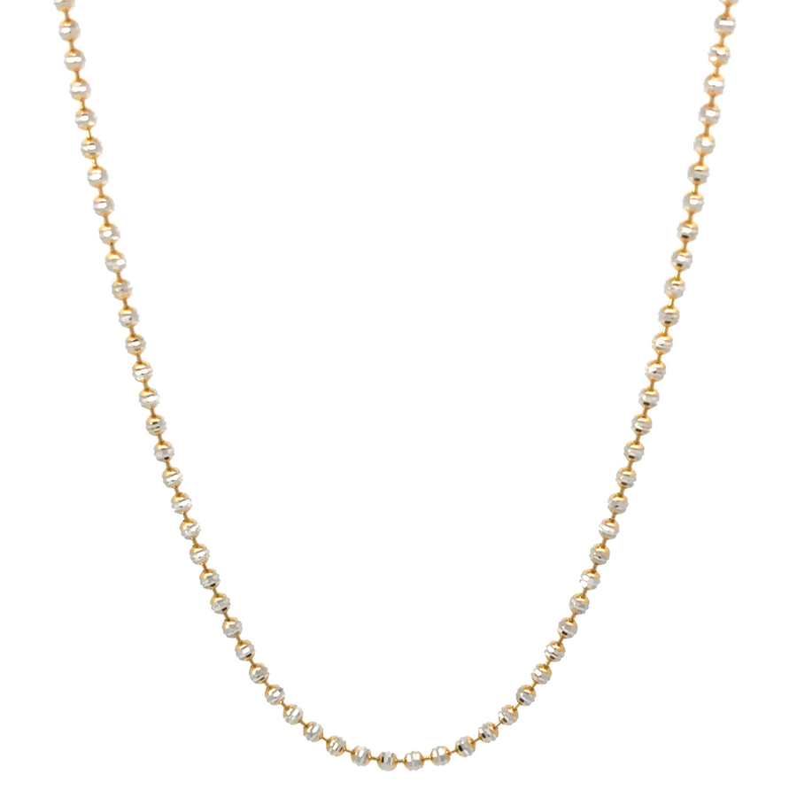 14k gold faceted two-tone chain necklace unisex 20 inch