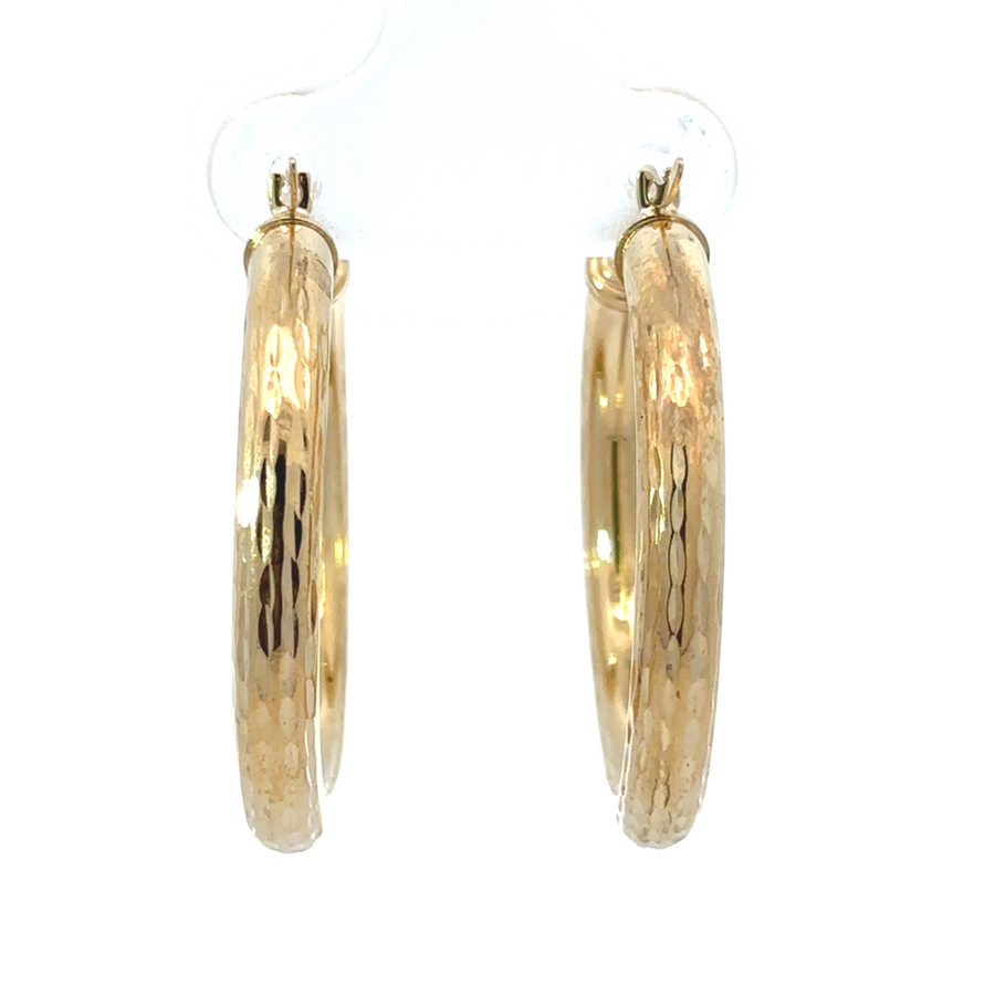 Timeless 14k gold faceted argolla earrings with a polished finish