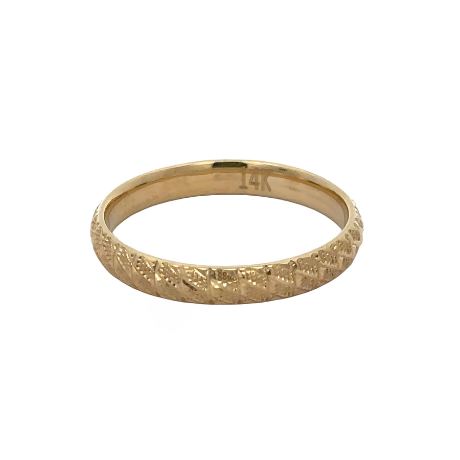 14k gold faceted ring for women with radiant shine
