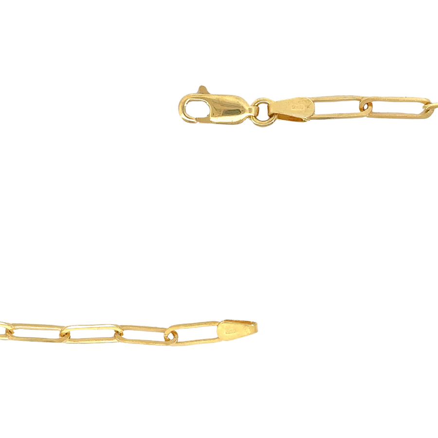 14k gold ankle bracelet displayed in luxury gift box