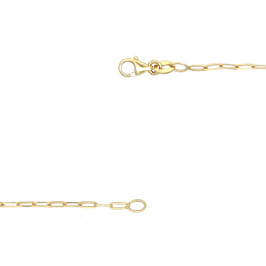 14k gold fancy chain necklace styled with a pendant