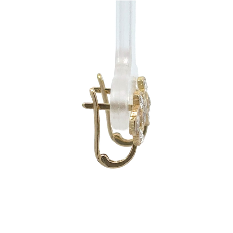 Delicate gold floral earrings designed for women and babies