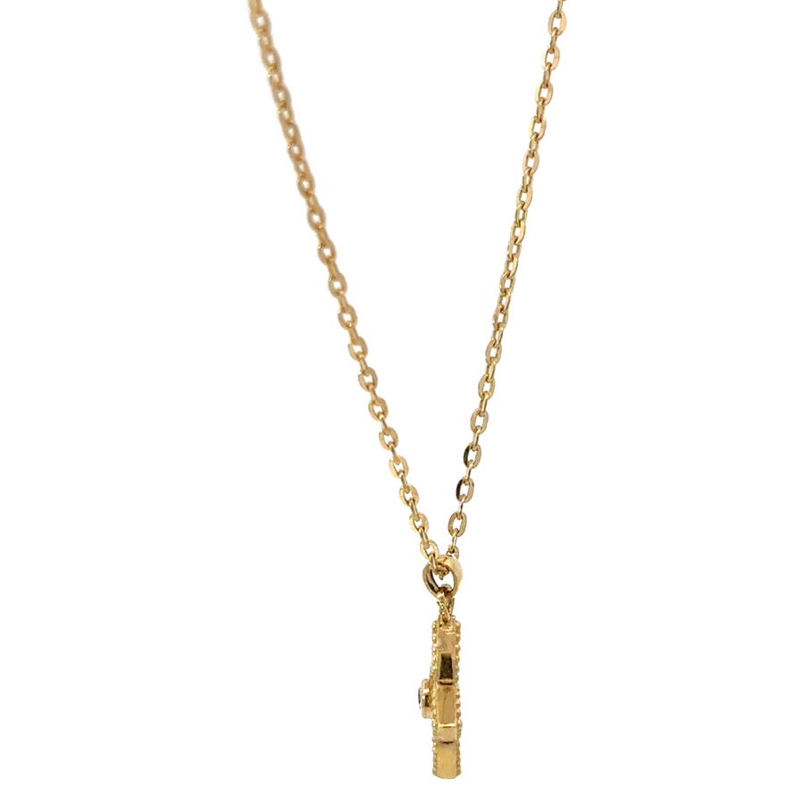 Adjustable 14k Gold Necklace (17.5 to 18.5 inches) with flower pendant
