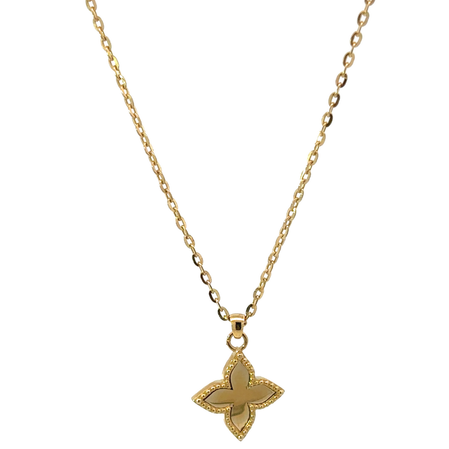Elegant 14k Gold Flower Pendant Necklace with radiant gold finish
