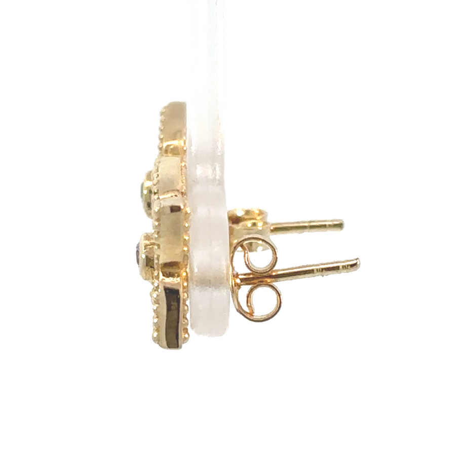 Delicate 14k gold flower stud earrings with nature-inspired motif