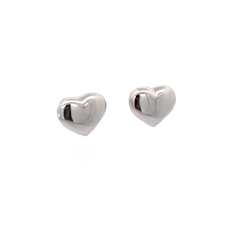 Dainty heart stud earrings crafted in real gold