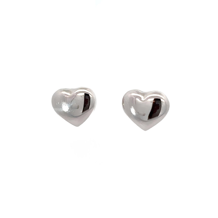 Classic heart earrings for women in 14k yellow gold
