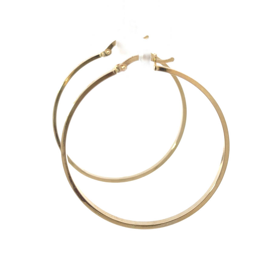 Elegant 40mm gold earrings with polished finish
