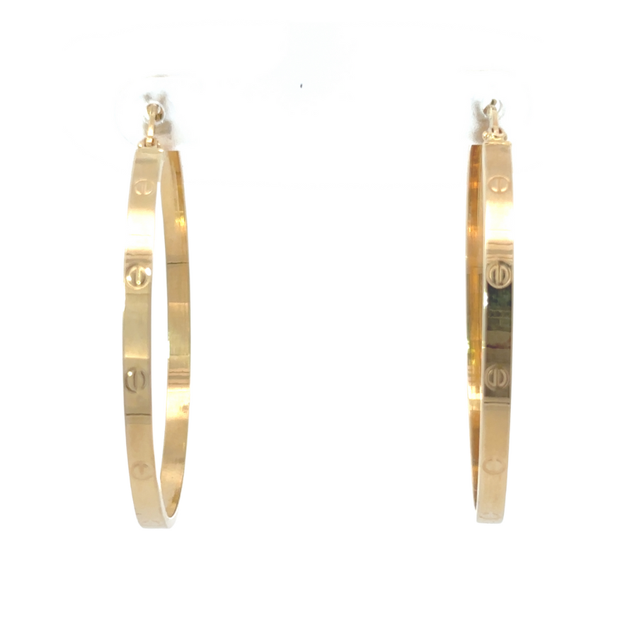 14k gold hoop earrings for women in 40mm size