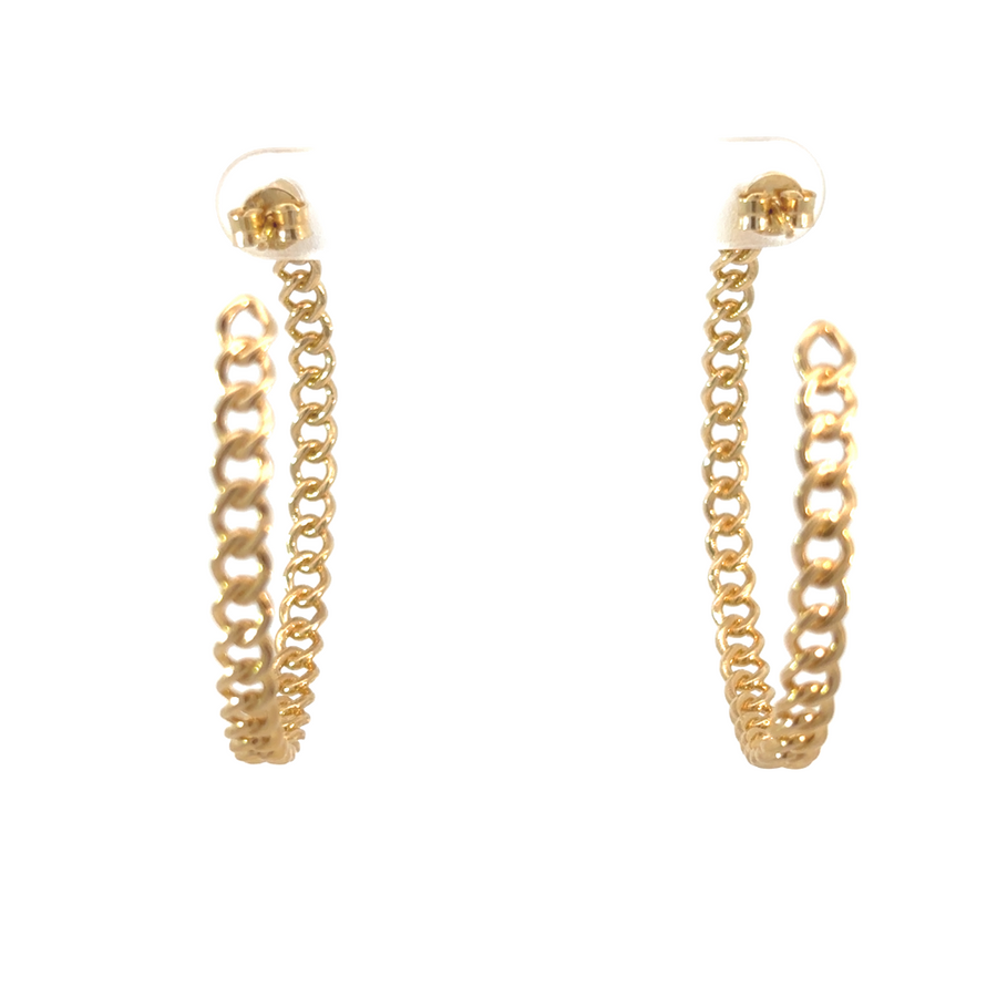 Elegant 14k gold hoops with polished shine