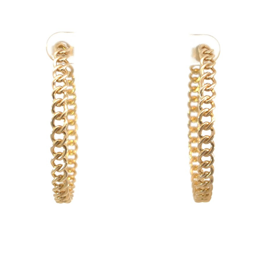14k gold 40mm hoop earrings with a high-polish finish