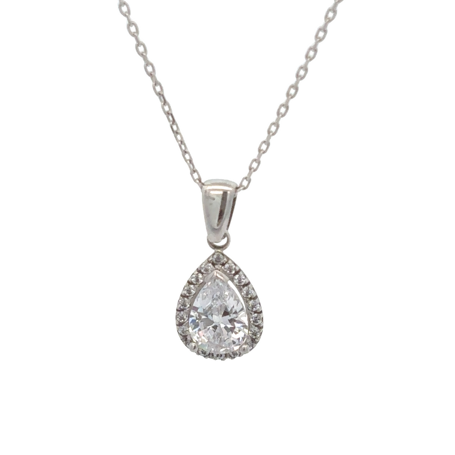 Matching 14k gold earrings and pendant with CZ stones
