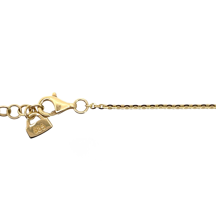 19 to 20-inch adjustable gold chain with key eye detail