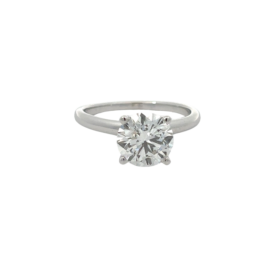 14k gold lab diamond ring with 2.00ct center stone