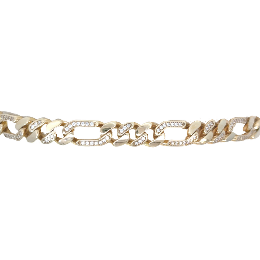 Elegant 14k gold bracelet designed for men, 18.5 cm fit