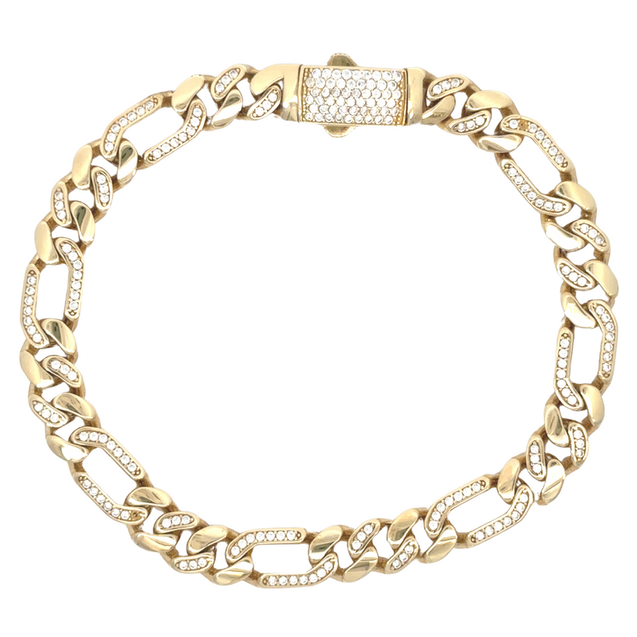 14k gold men's bracelet with sleek polished finish
