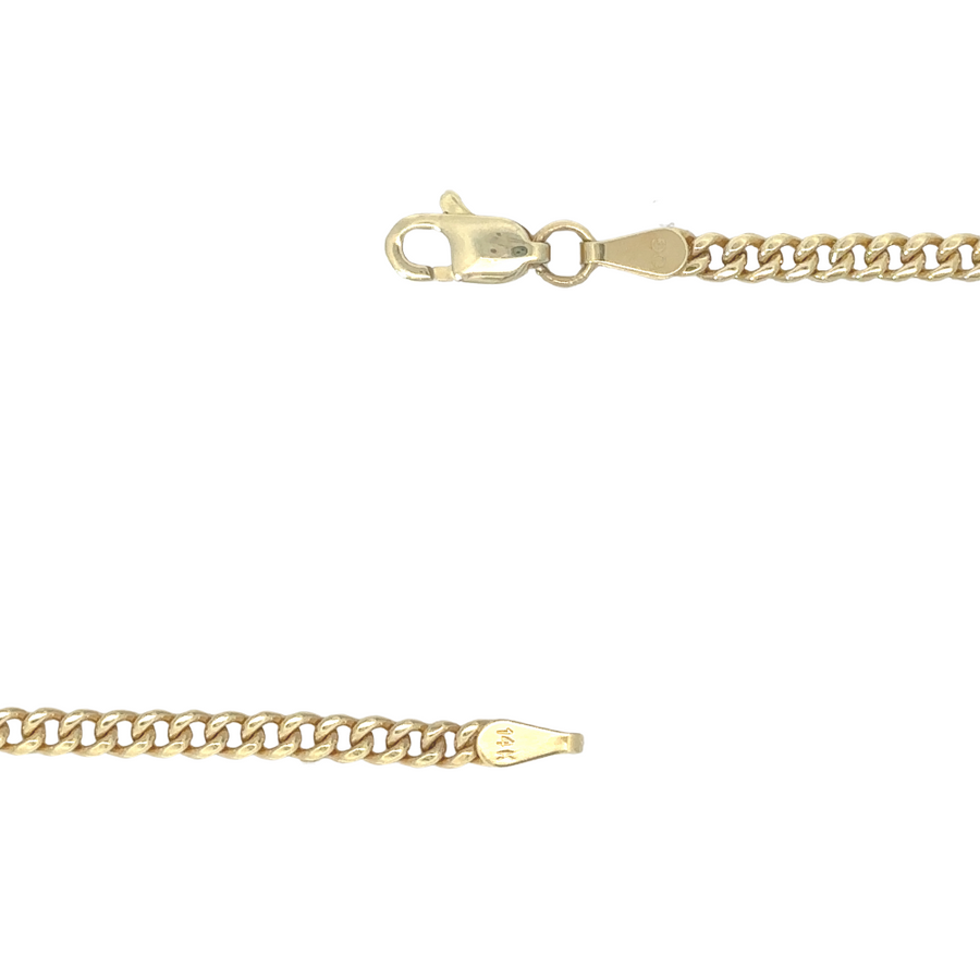 14k gold bracelet for men with sleek and durable design, measuring 25.8 cm