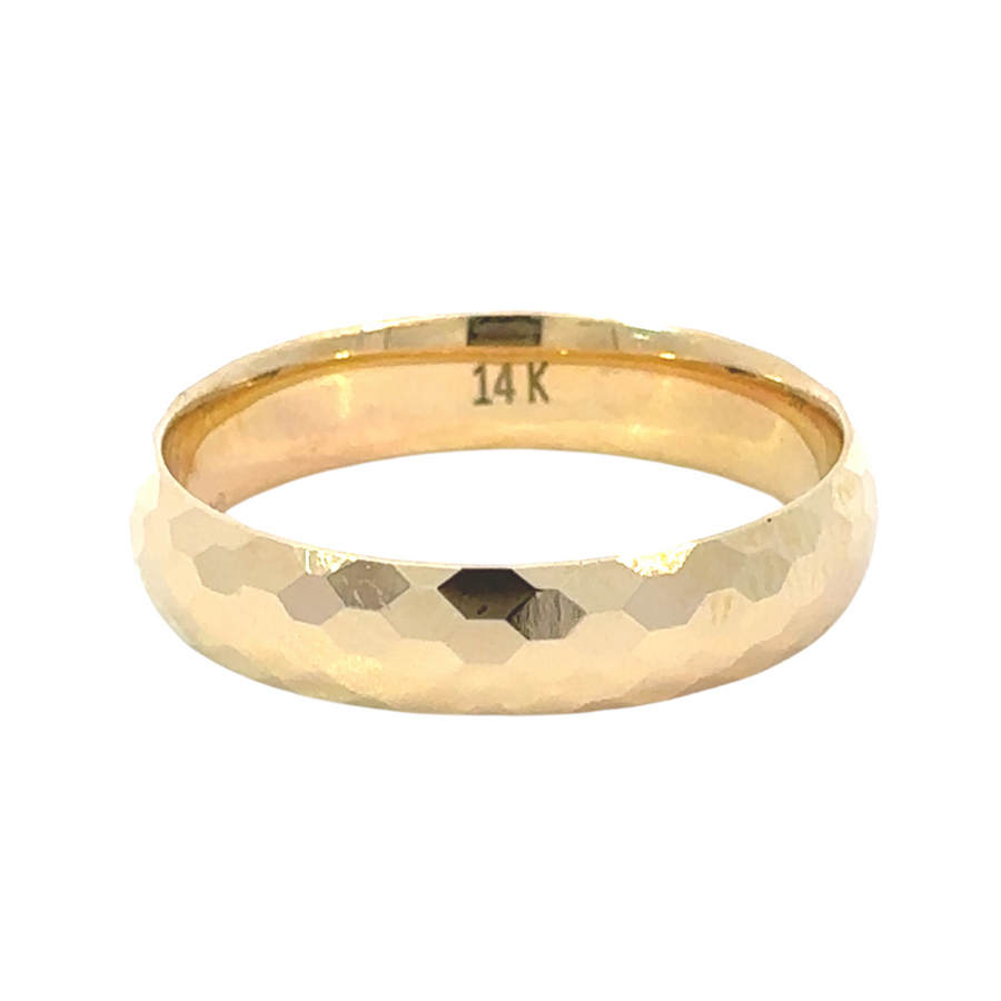 14k gold men’s ring with cut diamond centerpiece