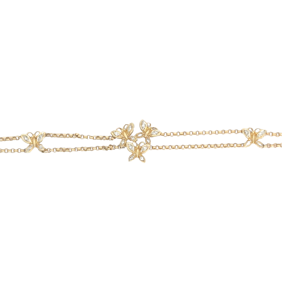 Necklace and bracelet butterfly set in gift box