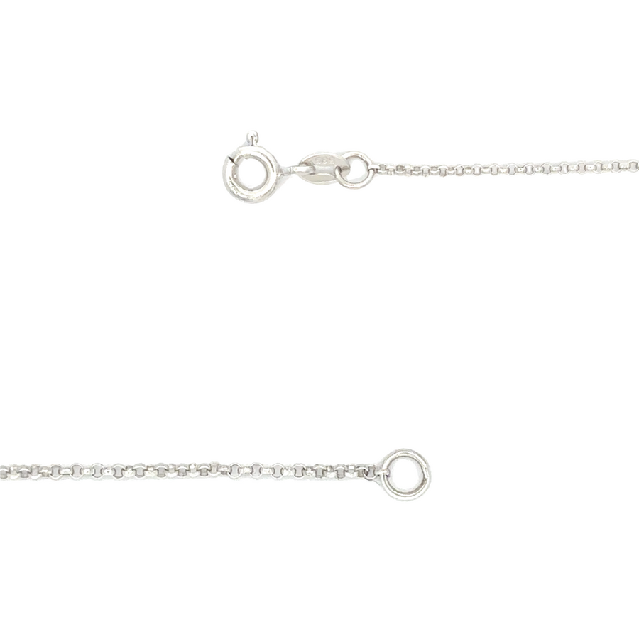 Classic 14k gold necklace with coordinating earrings displayed