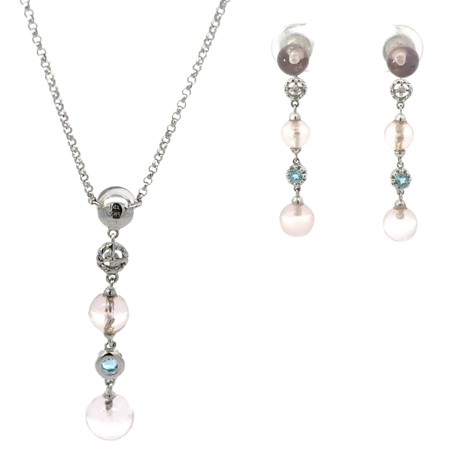 Elegant 16.75-inch gold necklace paired with matching earrings