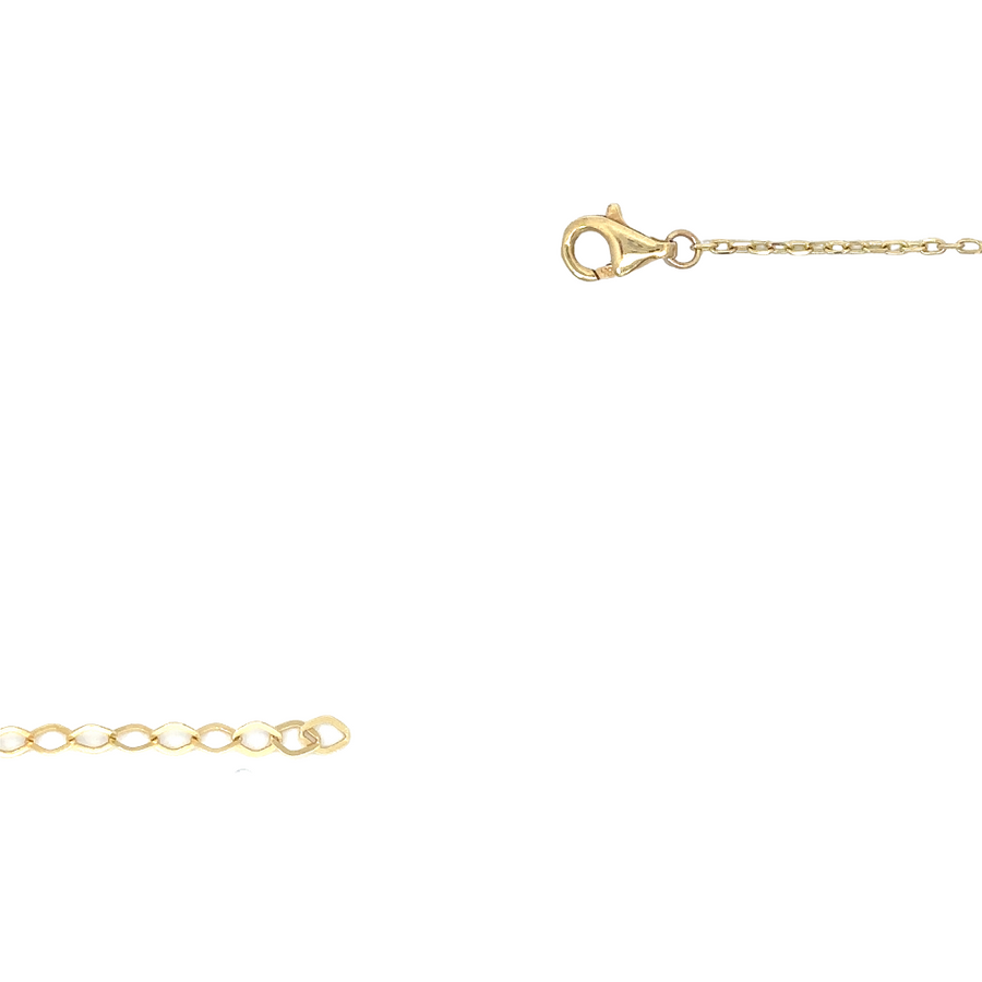 Adjustable 14k gold necklace with red detailing