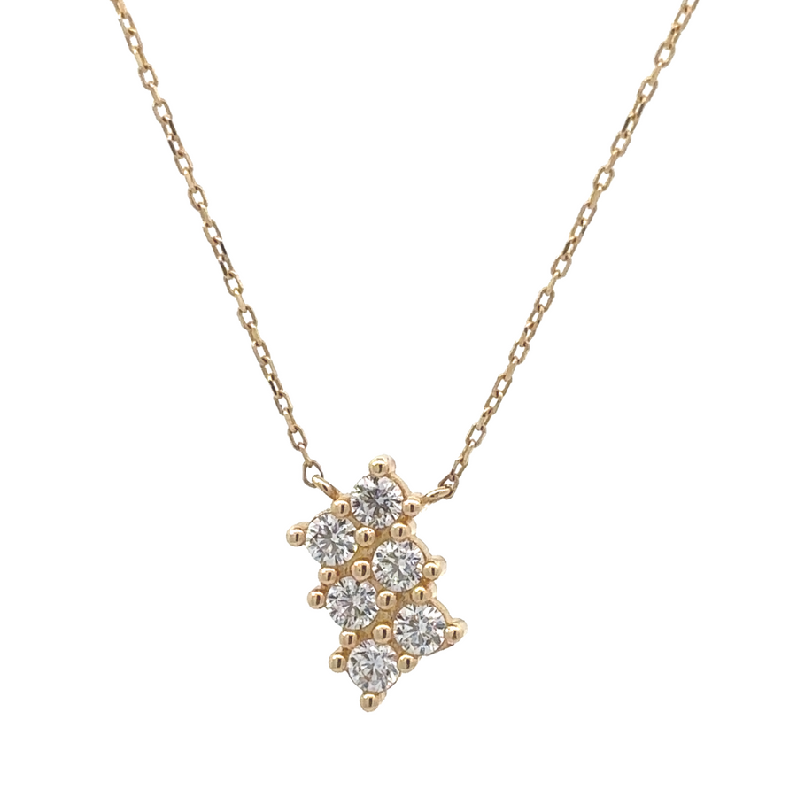 14k gold necklace with sparkling cubic zirconia stones