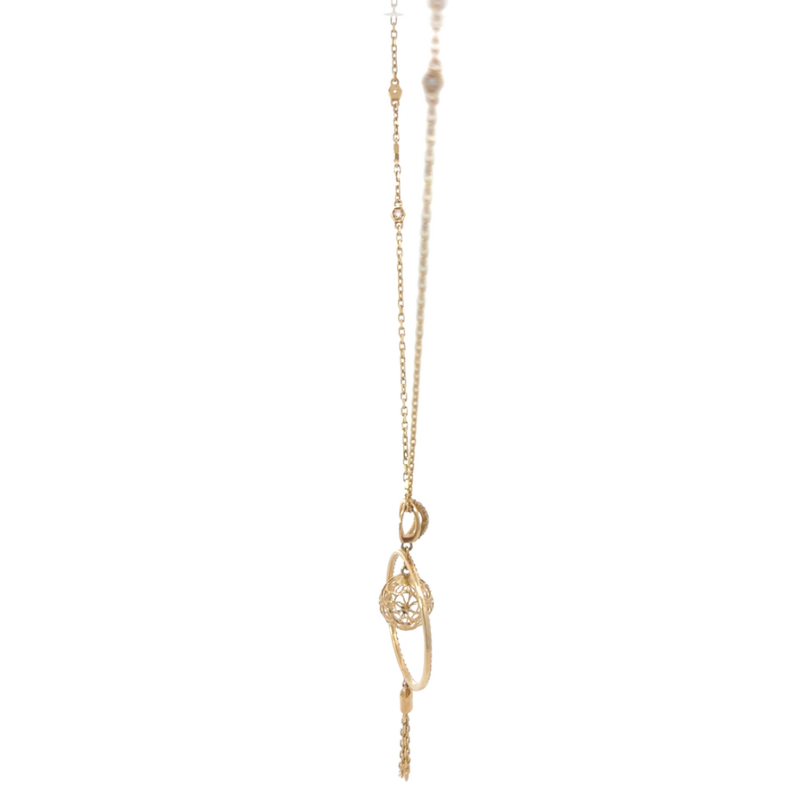Elegant 14k gold circle necklace for women